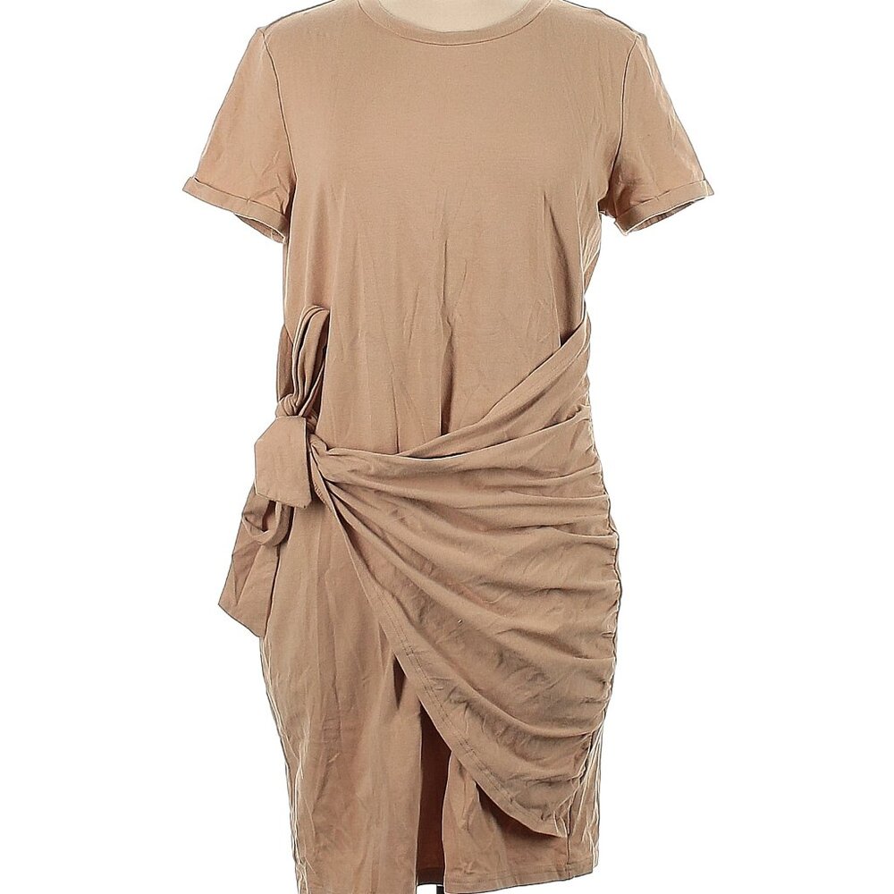 Nice Merokeety Dark Tan Wrap Dress, Sz. M